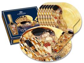 Carmani, G. Klimt Kiss set (cake plate, 6 dessert plates, cake server)
