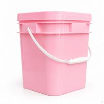 Sustiprintas 5L kvadratinis plastikinis kibiras skalbimo milteliams, gyvūnų maistui ir bendram laikymui pink