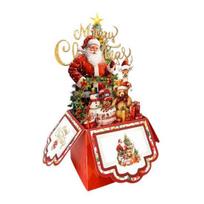 Yousheng Christmas Pop Up Card 3D Folding Greeting Cards Funny Santa Snowman Bear Holiday Gift Card for Xmas Party Favors 1pc brown