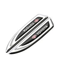 2 vnt. Automobilio Metalinio Lydinio Logotipo Automobilio Kėbulo Šoninio Sparno Peilio Ženkliuko Lipdukai Toyota Fortuner Chr Prius Verso Hiace Yaris Trd Corolla gray