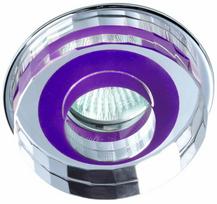 Šviestuvas lubų CristalRecord Avalio, GU5.3, chromo sp./violetinė sp., 100 W