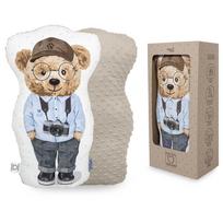 Kūdikių pagalvė Ceba Baby Fluffy Puffy Steve W-852-132-687, 50 x 24 cm, ruda sp./balta sp./žydra sp.