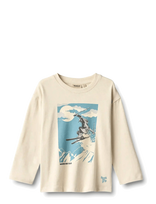 Wheat - T-Shirt L/S Dixie Print - Ilgarankoviai marškinėliai - Kreminė spalva