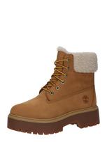 TIMBERLAND Suvarstomieji kulkšnis dengiantys batai gelsvai pilka spalva / karamelės