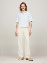 TOMMY HILFIGER Moteriški kasdieniai marškiniai 100% linas, ESS LINEN SS SHIRT
