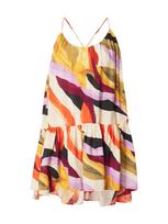 VERO MODA Vasarinė suknelė nendrių spalva / purpurinė / uogų spalva / balta