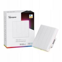 Išmanusis 4 kanalų sieninis jungiklis Sonoff TX T5 4C su Wi-Fi, 86 × 86 × 39 mm