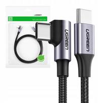 Ugreen US255 USB-C–USB-C kabelis, 3 m, 60 W, kampinė jungtis