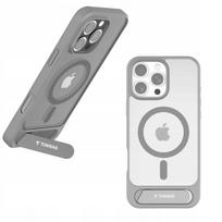 Torras Pstand dėklas iPhone 16 Pro Max, pilkas, su magnetiniu laikikliu