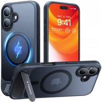 Torras Pstand dėklas Apple iPhone 16 su MagSafe ir stovu, juodas