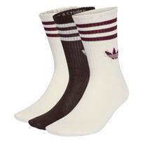 ADIDAS ORIGINALS Kojinės '3-Stripes Crew 3 Pairs' tamsiai ruda / vyno raudona spalva / balta