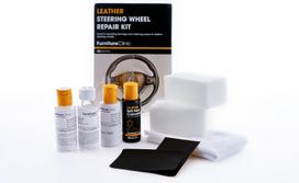 Furniture Clinic Leather Steering Wheel Repair Kit — juodo odinio vairo remonto rinkinys