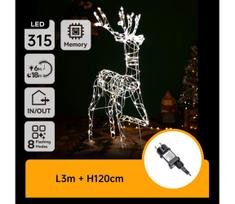 Aigostar - LED Lauko kalėdinė dekoracija LED/3,6W/31/230V 2700K 120cm IP44 šiaurės elnias