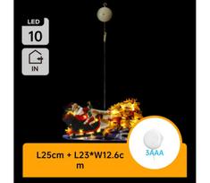 Aigostar - LED Kalėdinė dekoracija LED/3xAAA Kalėdų Senelis su elniais 13,4 cm