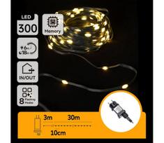 Aigostar - LED lauko kalėdinė girlianda 300xLED/8 funkcijų 33m IP44 šilta balta