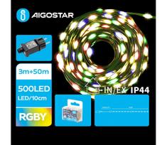 Aigostar - LED lauko kalėdinė girlianda 500 LED / 8 funkcijų, 53 m, IP44, daugiaspalvė