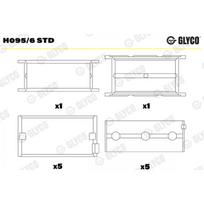 Alkūninio veleno pagrindiniai guoliai GLYCO H095/6 STD