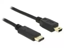 „USB 2.0 USB Type-C 2.0 kištukas > USB 2.0 tipo Mini-B kištukas 2,0 m juodas Delock“