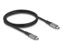 „Delock USB 40Gbps kabelis, USB Type-C™ jungtis–jungtis, PD 3.1, 240 W, E-Marker, 1 m, pilkos spalvos metalinis“
