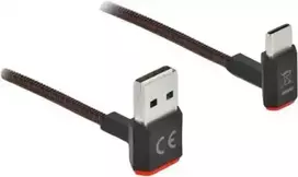„Delock EASY-USB 2.0 kabelis su A tipo kištuku į USB Type-C™ kištuką, išlenktas į viršų / į apačią, 0,5 m, juodos spalvos“