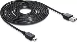 „Delock kabelis EASY-USB 2.0 tipo A kištukas > USB 2.0 tipo Mini-B kištukas, 3 m, juodos spalvos“
