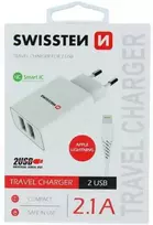 Smart IC Travel Charger 2 x USB 2.1А + Lightning Cable White