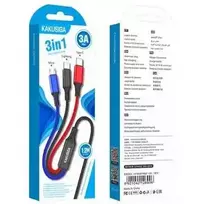 KSC-804 „3 į 1“ rinkinys: USB – „Lightning“ + USB-C + „micro USB“, 1,2 m