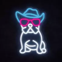 SNL114MT Style Neon Lights Bulldog Dog With Glasses