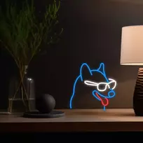 SNL69MT Style Neon Lights Dog With Glasses