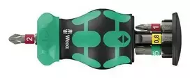 Wera Kraftform Kompakt Stubby Magazine RA 1, bit set black/green, 6-pi
