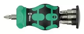 Wera Kraftform Kompakt Stubby Magazine RA 4, bit set black/green, 6-pi
