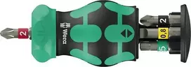 Wera Kraftform Kompakt Stubby Magazine RA 2, bit set black/green, 6-pi