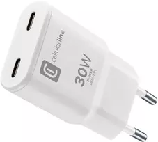 USB-C „Duo GaN“ kelioninis įkroviklis, 30 W, baltas