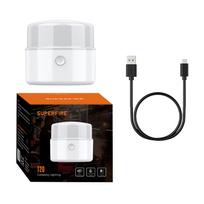 LED turistinė lempa SuperFire T20 su 4 šviesos režimais ir USB įkrovimu