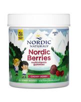 NORDIC NATURALS Nordic Berries vyšnių ir uogų skonio drebučiai 120 tablečių