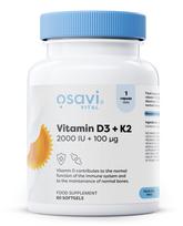 Vitamin D3 + K2, 2000IU + 100mcg - 60 kapsulių - Osavi