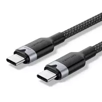 USB-C į USB-C 2.0 PD 3.1 Vention 5A 240W 1 m ilgio kabelis, juodas