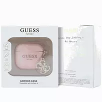 Guess GUA4LECG4P AirPods 4 cover pink Silicone 4G Charm | GUESS