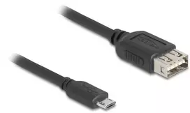 „Delock USB 2.0 kabelis: EASY USB tipo Micro-B kištukas į EASY USB tipo A lizdą, 1 m“