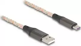 „DELOCK USB 2.0 laidas (Type-A į USB Type-C) su RGB apšvietimu“
