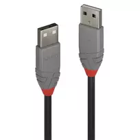 „LINDY USB 2.0 kabelis, tipas A/A, Anthra Line, M/M, 0,5 m“