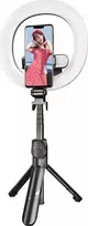 Selfie stick/statyw Puluz z podwójnym oświetleniem LED