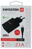 Smart IC Travel Charger 2 x USB 2.1А + Lightning Cable Black