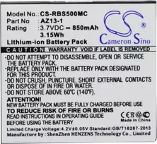 Battery  AZ13-1 for Xiaomi Yi Xiaoyi CS-RBS500MC
