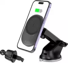V1 Magnetic Dashboard & Vent Car Mount with Wireless Charger Black