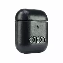 Leather Big Logo Case for AirPods 1/2 Black