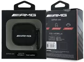 AMA4SLWK AMG Leather Big Logo Apple AirPods 4 Black
