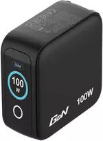 „Mini GaN“ įkroviklis, 100 W, 3 prievadai, juodos spalvos
