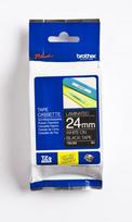 BROTHER TZe-355 Adhesive Tape, 24mm x 8m, White on Black Backing (TZE355)
