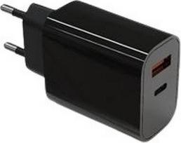 TB Wall charger 2x3A USB C + USB A Power Delivery black
